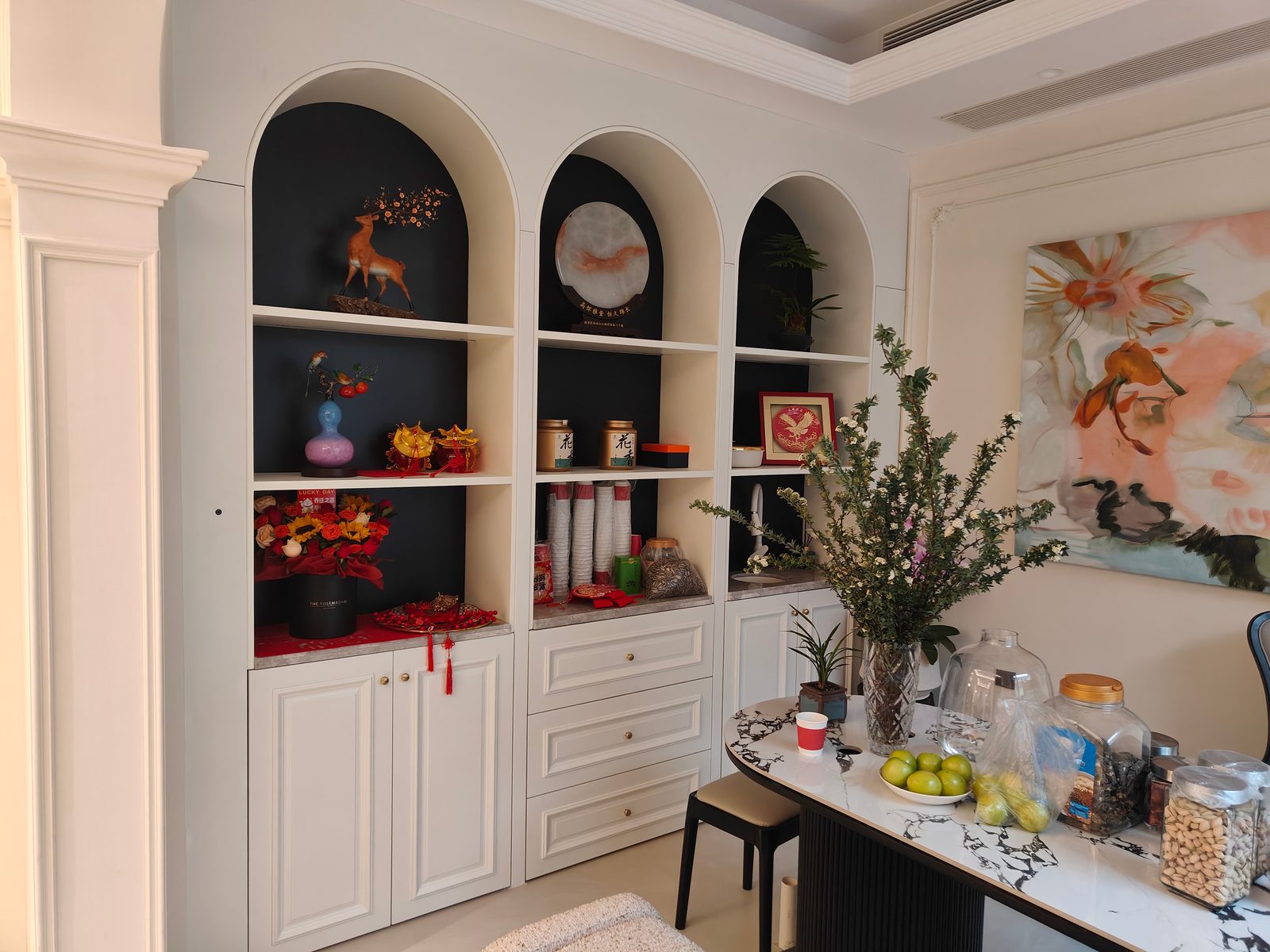 French White Lacquered Cabinet Door