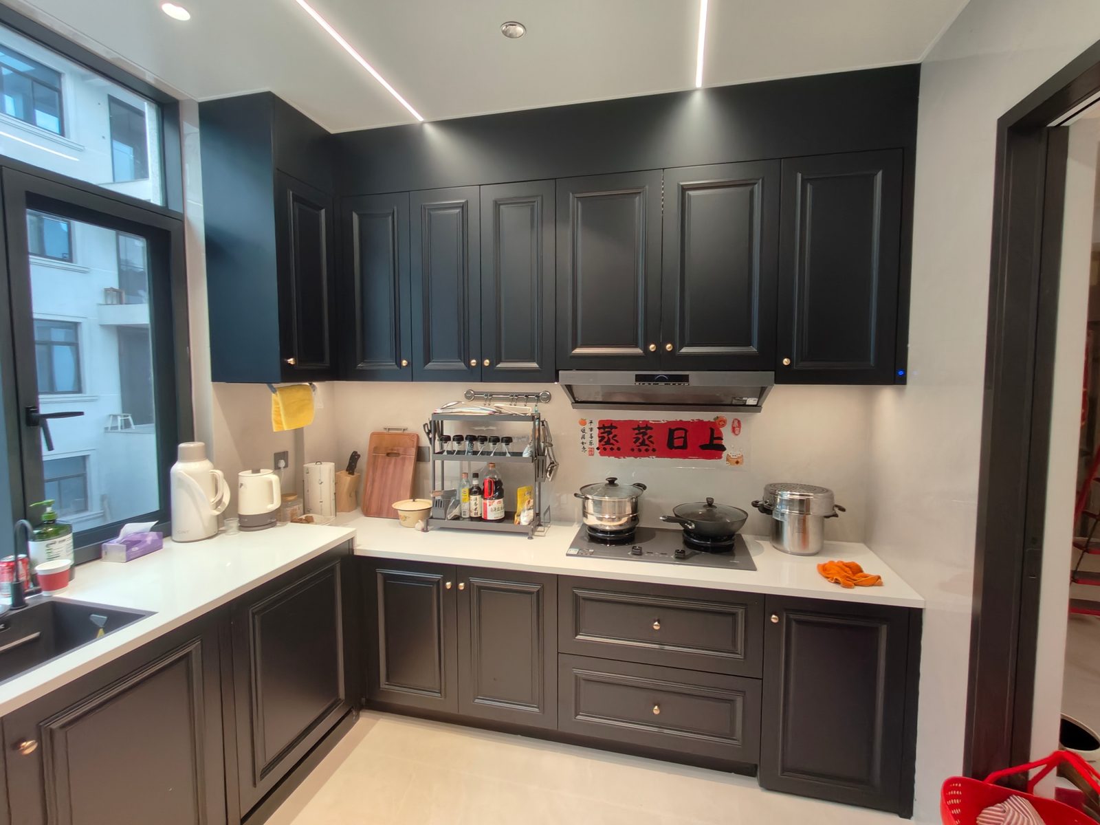 Modern Light-Luxury Black Cabinet Door